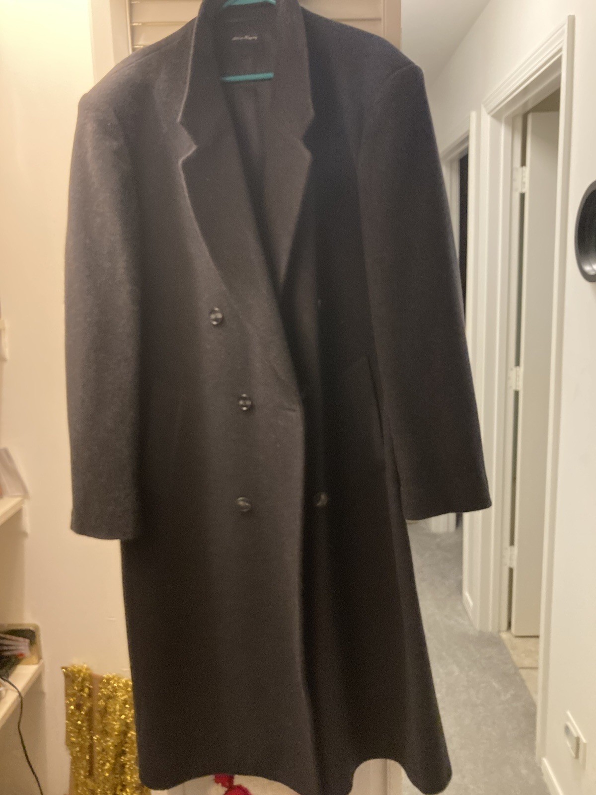 VTG Stafford Women’s Black 100% Wool Black Long Button Heavy Coat 44 L. Hungary
