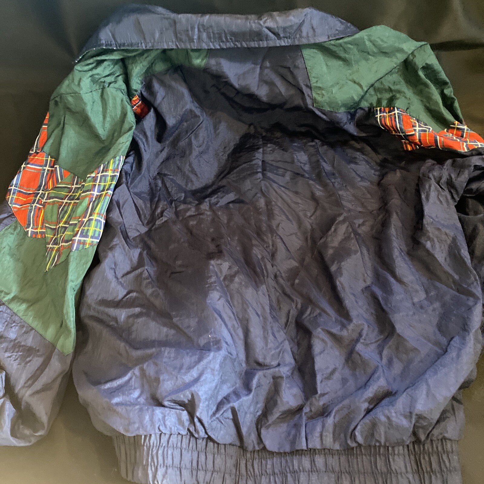 Rare Vintage 90s Laura Katherine Navy Blue And GreenWindbreaker Tracksuit Size M