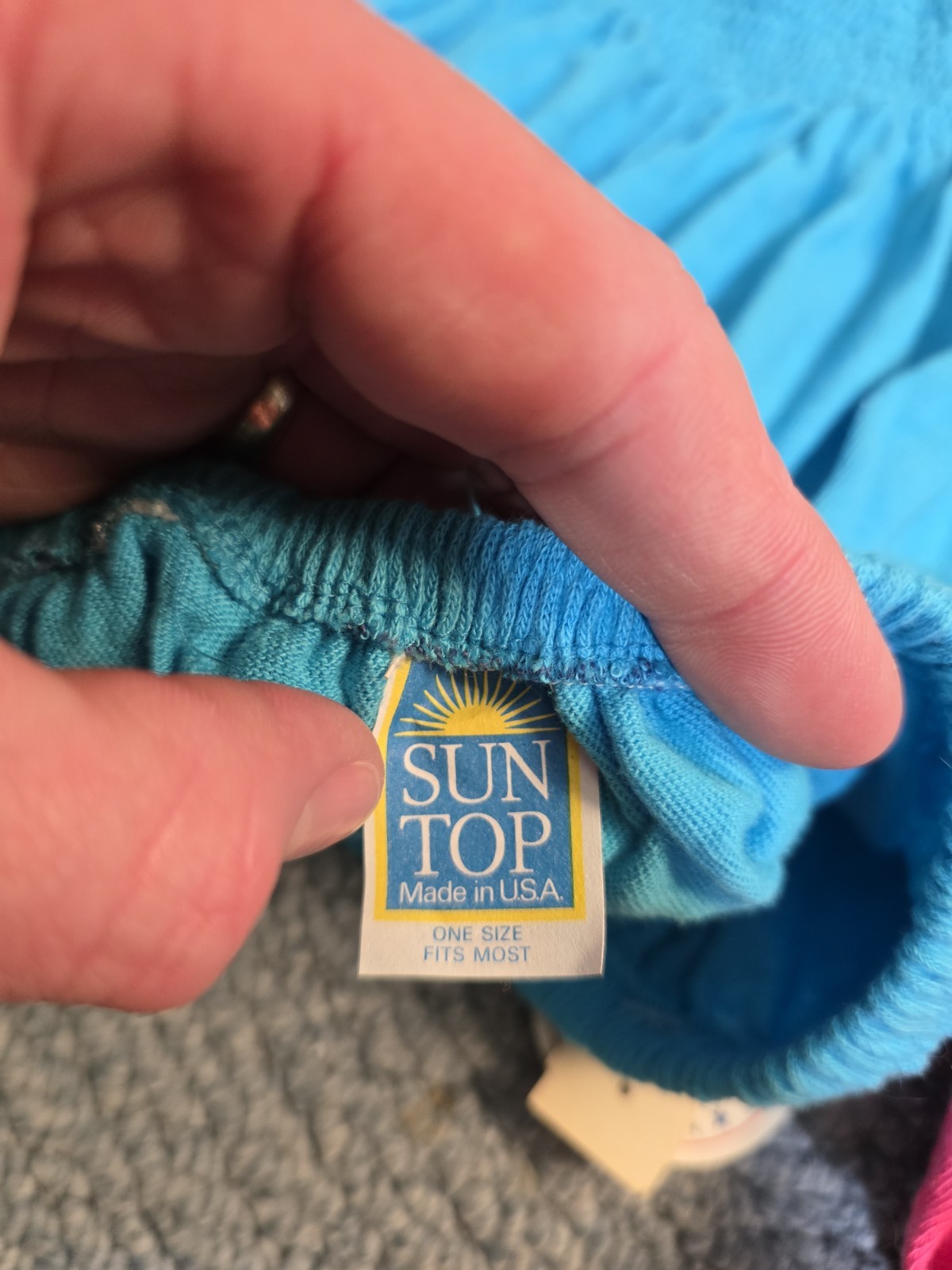Vintage NOS Sun Top Tube Top Lot Of 2 Pink and Blue Made In USA 1 Size Fits Most