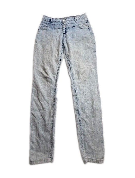 VTG Bongo Women’s Sz 9 (30×30) High Waisted Skinny Button Acid Wash Jeans Y2K