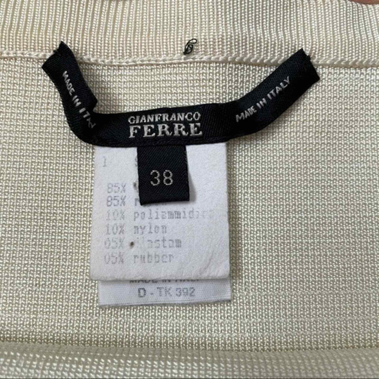 Gianfranco Ferre Vintage Cream White Black Striped Knit Mini Skirt IT38/4US