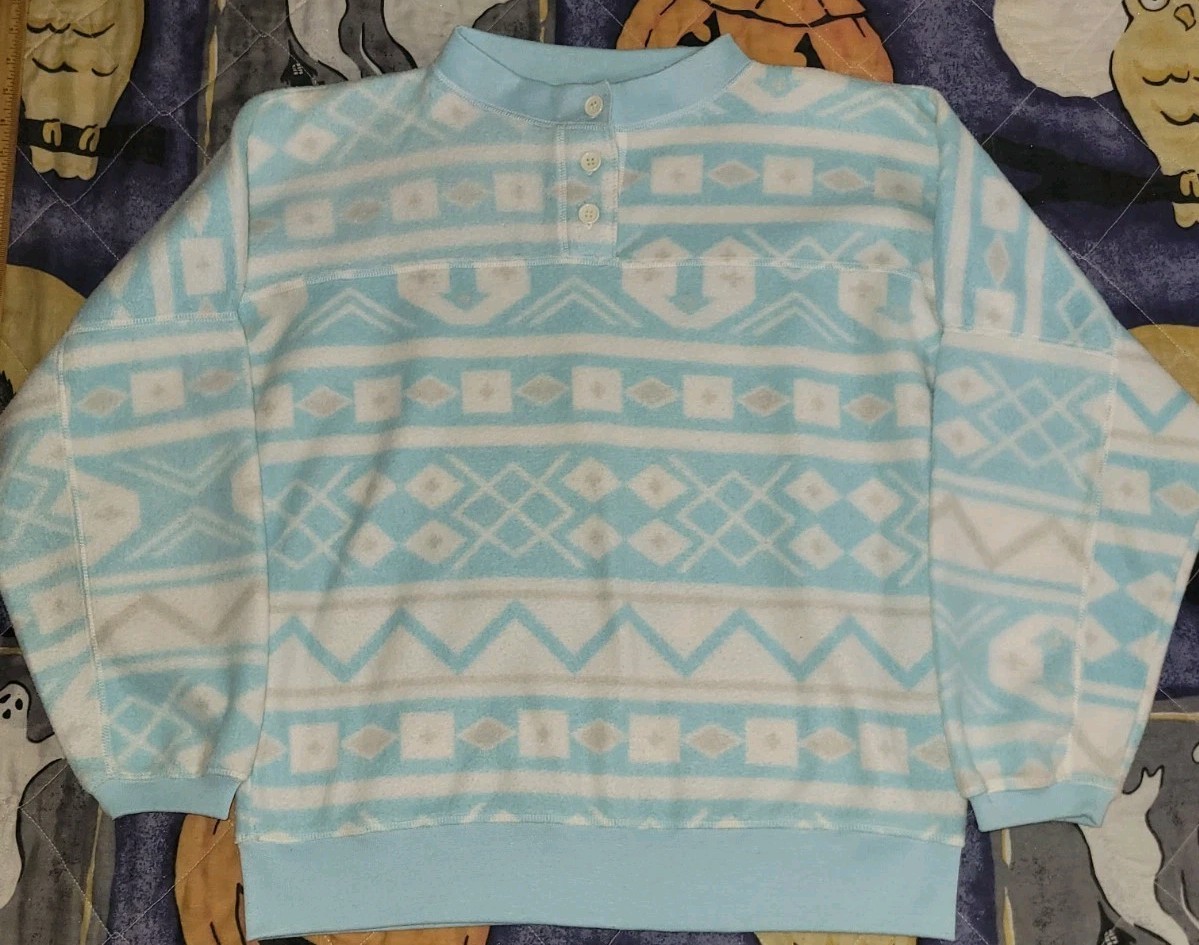 Vintage Justin Allen Geometric Winter Graphic Pastel Sweater Small21