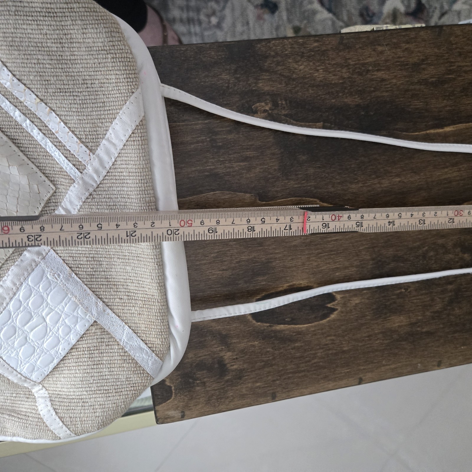 Vintage Greg Adams Neutral Patchwork Geometric Clutch Handbag Tan Cream Rare