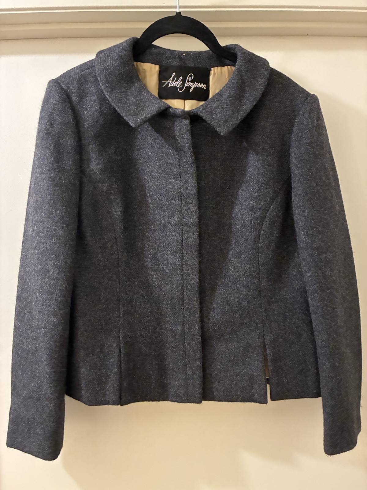 Adele Simpson Vintage 1960s Gray Wool Jacket Size S/M – Mint Condition