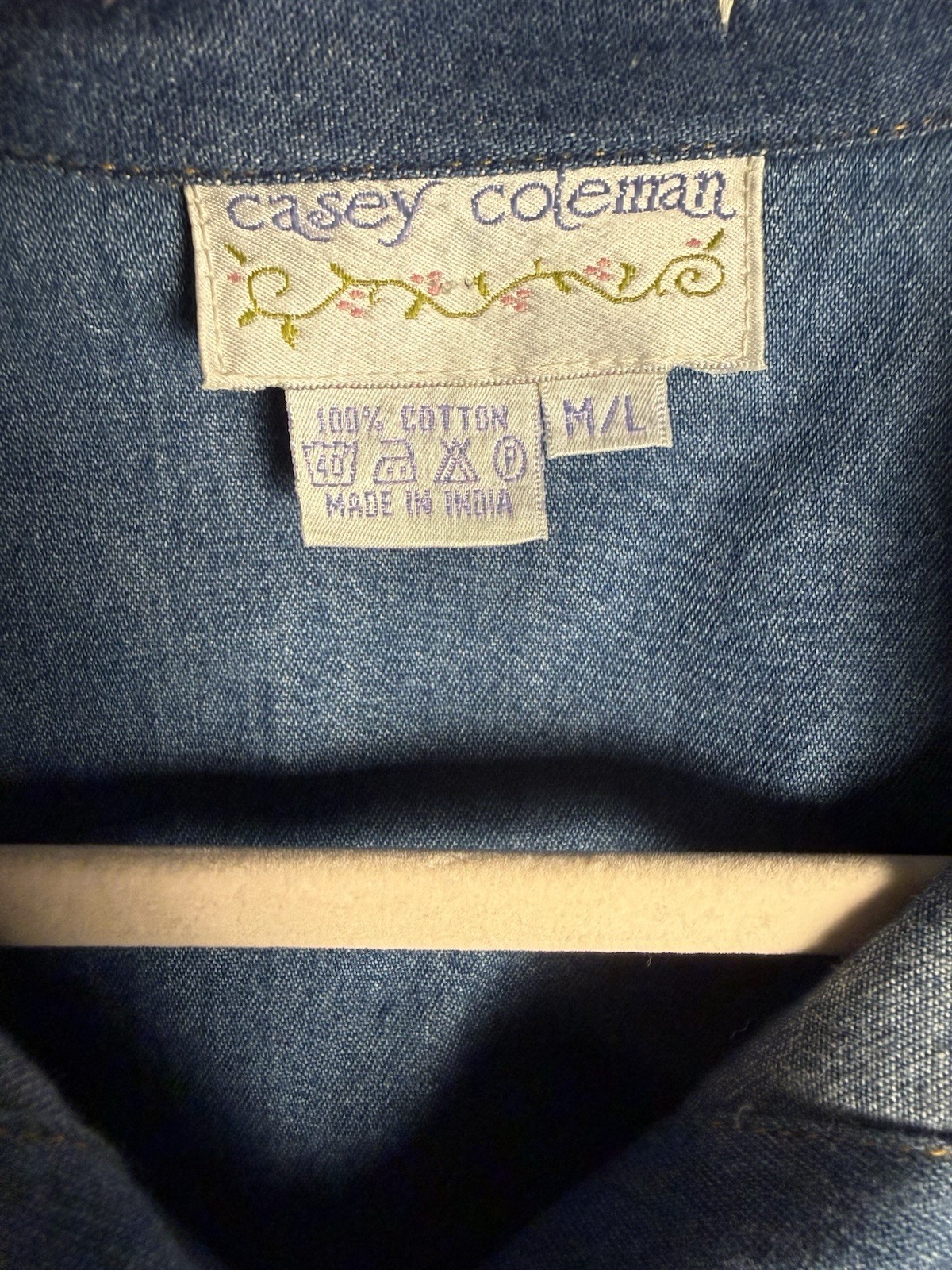 VTG Casey Coleman Denim Jacket American Flag Patchwork Patriotic USA Western