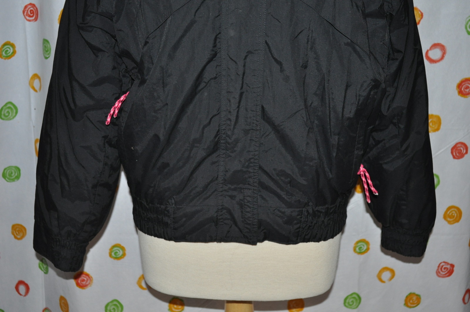 1980’S BLACK puff JUNIOR M COAT ZIP OUT WINDBREAKER 2 COATS IN ONE RETRO COOL