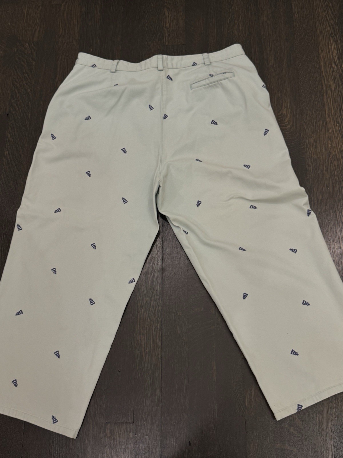Vintage 90s LL Bean Critter Pants Womens 18, blue Lighthouse Embroidered