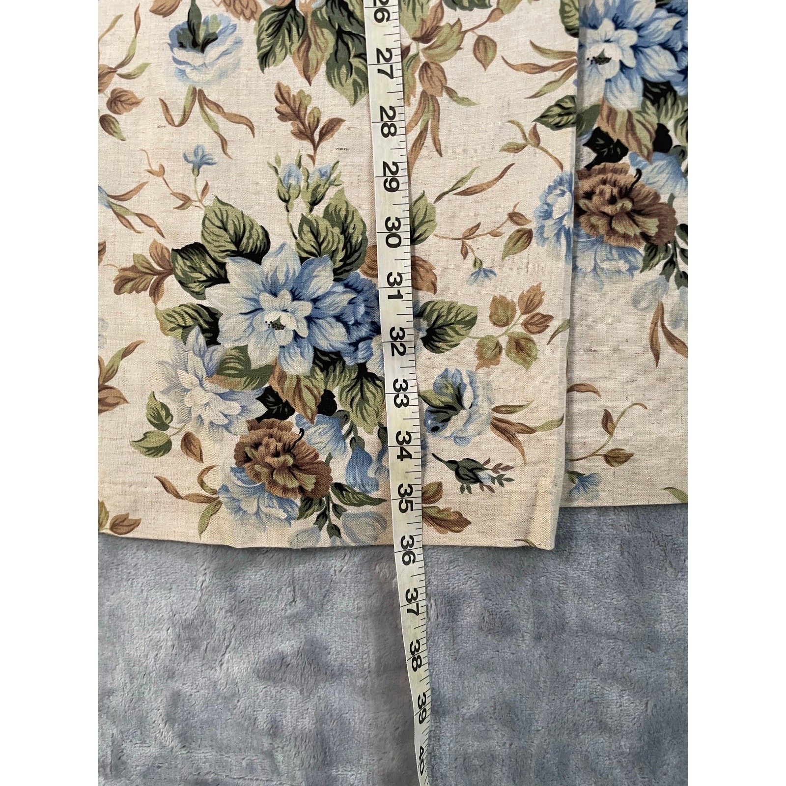 Vintage 90s blue rose floral print wrap midi skirt Koret cottage feminine Large