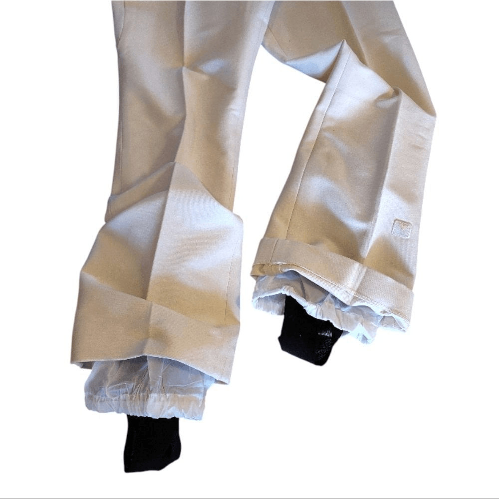 Obermeyer VTG Ivory Snow Ski Bib Softshell Stirrup Wool Jumpsuit SZ 12