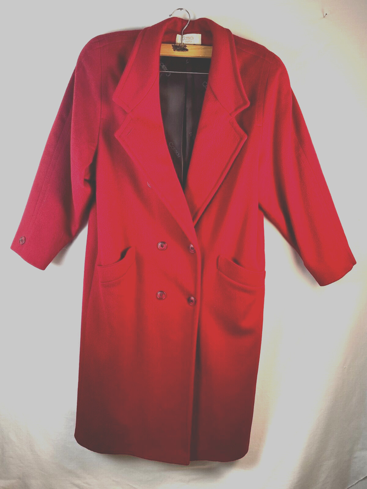 Cassidy Red 100% Pure Wool Vintage Peacoat Work Business Formal Travel