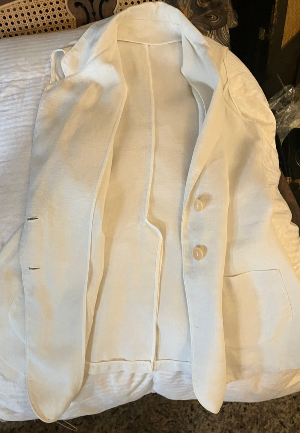 Antique white linen Riding Suit habit Jodhpurs M/L from Main Line estate 1920s