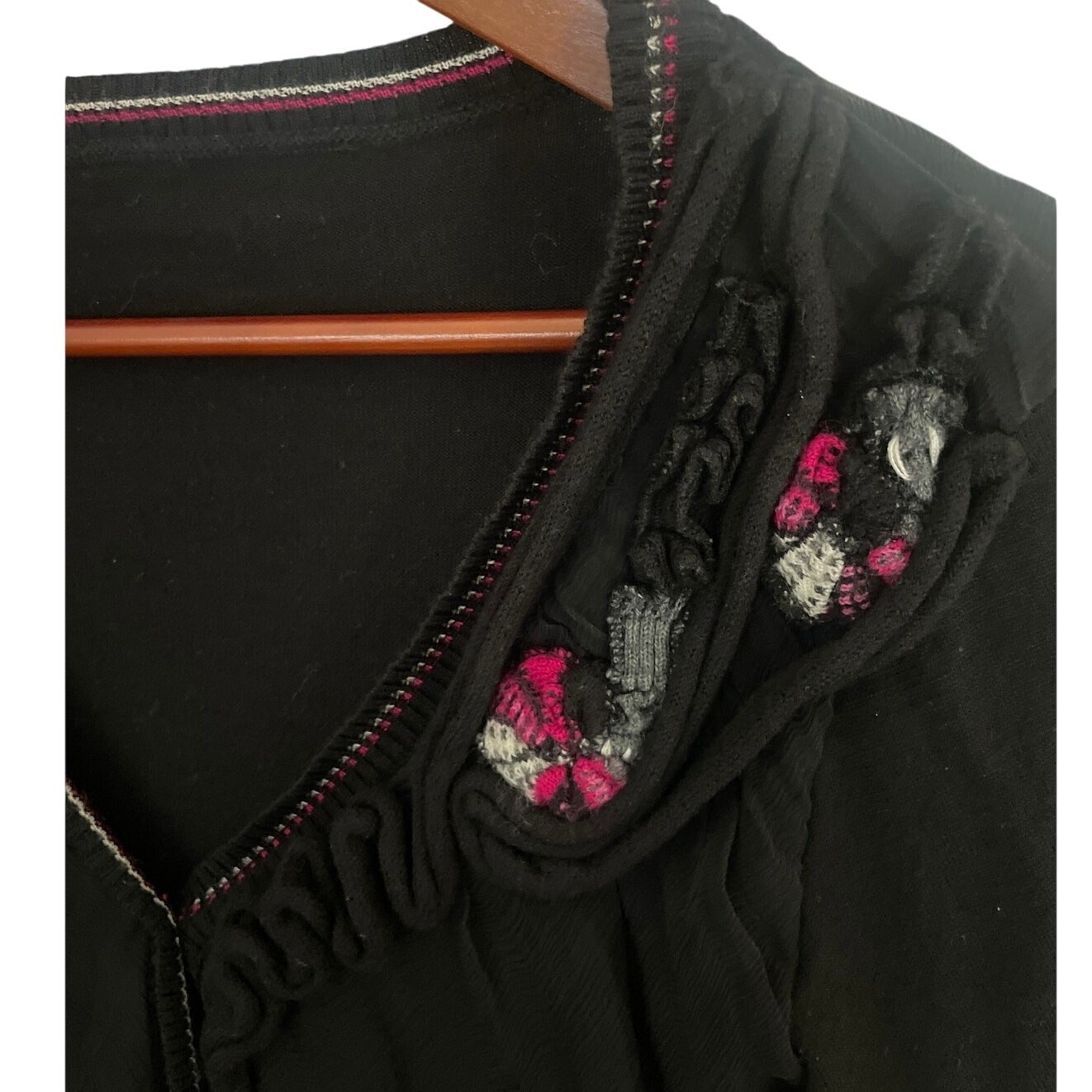 Vintage French Designer DIDIER PARAKIAN Embellished Cardigan Wool Silk Small S