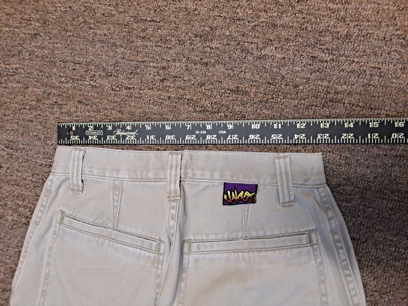 VTG 90s JNCO Girlie Stuff Khaki Denim Pants Size 1 Baggy Skater Y2K Wide Leg