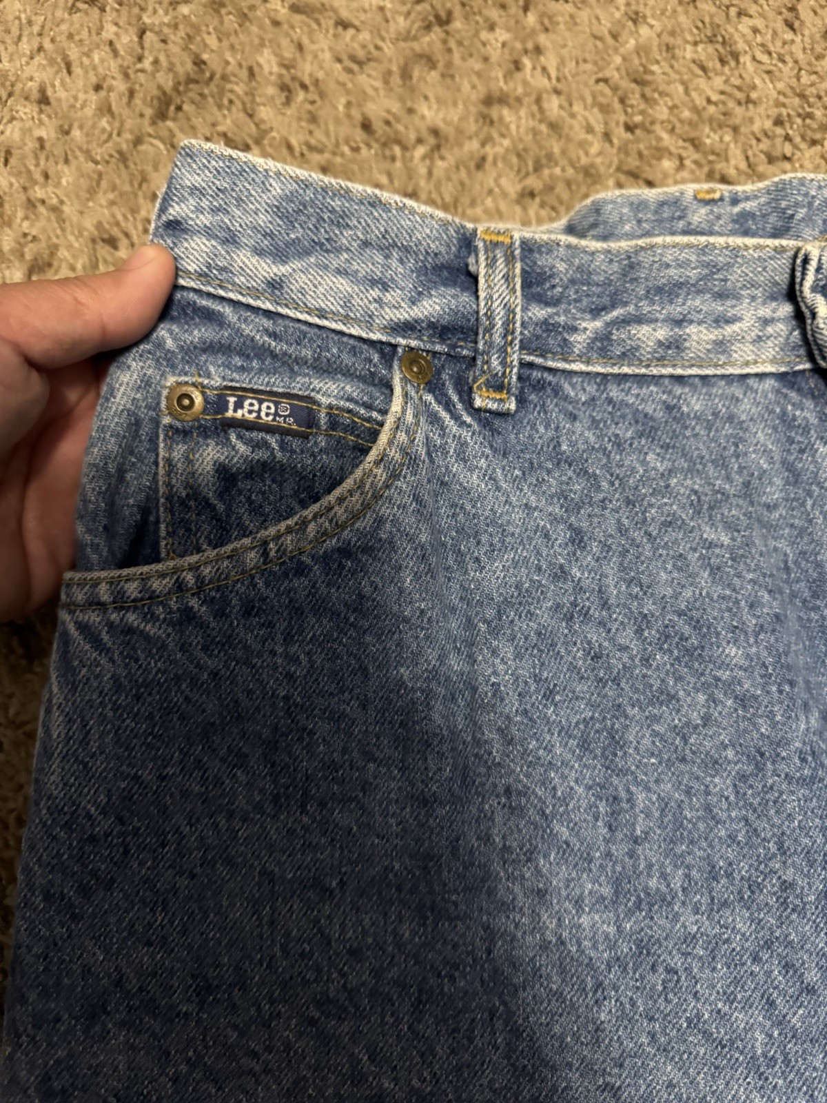 VINTAGE LEE Official Mom Jeans Light Acid Wash Pleated Lot Of 2 Sz 16M 32×29