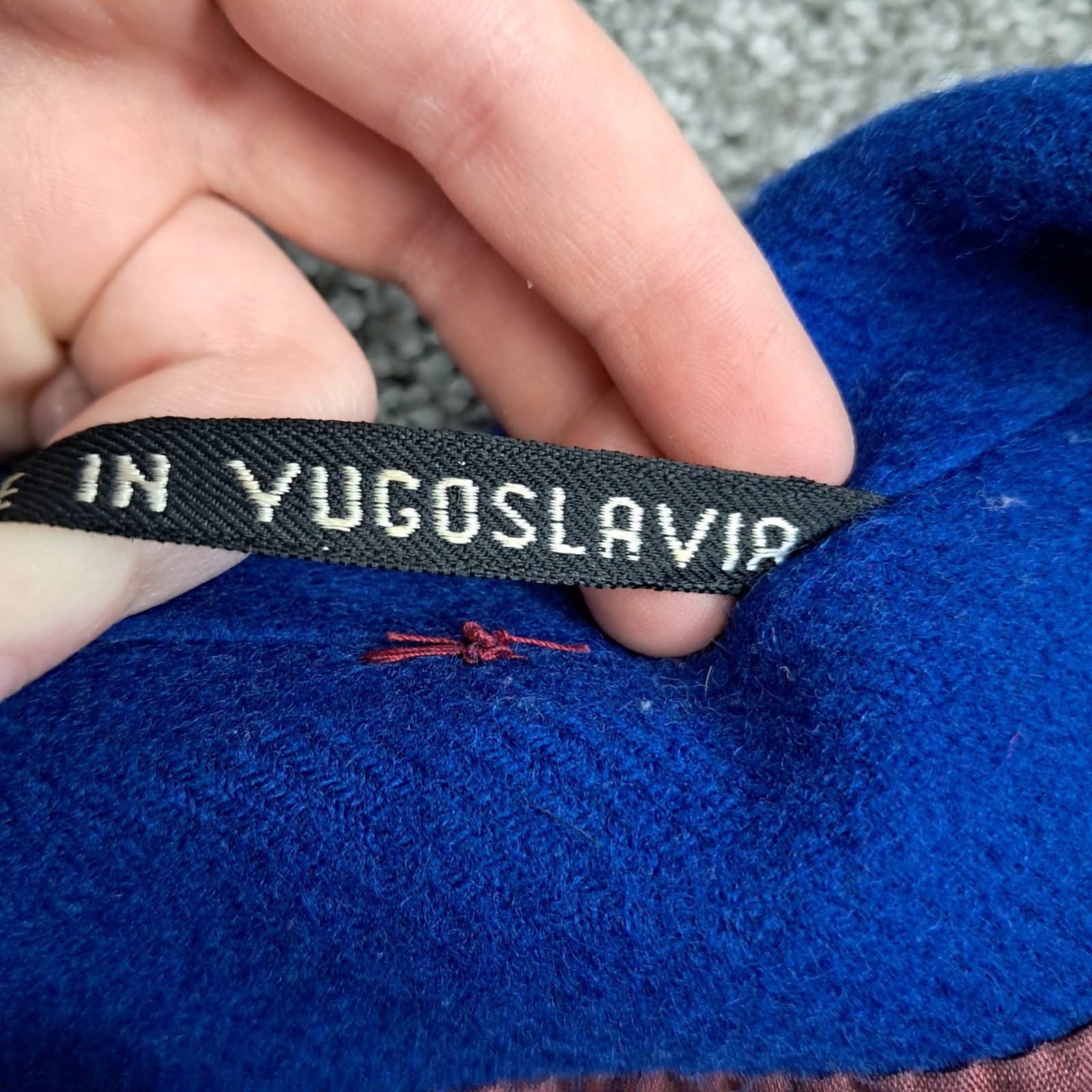 Gallery Vintage Royal Blue 100% Pure Wool Double Breasted Coat Yugoslavia Sz 12