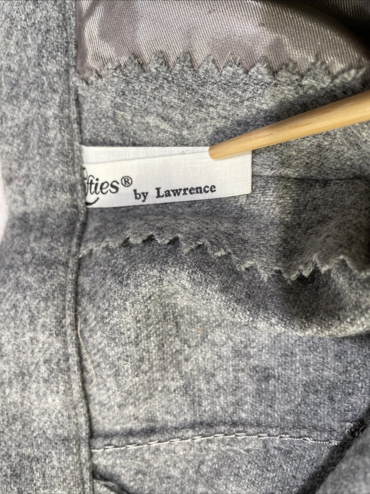 VTG 50s Gray Wool Skirt Lofties By Lawrence SZ 10 Waist 24 1/2 „
