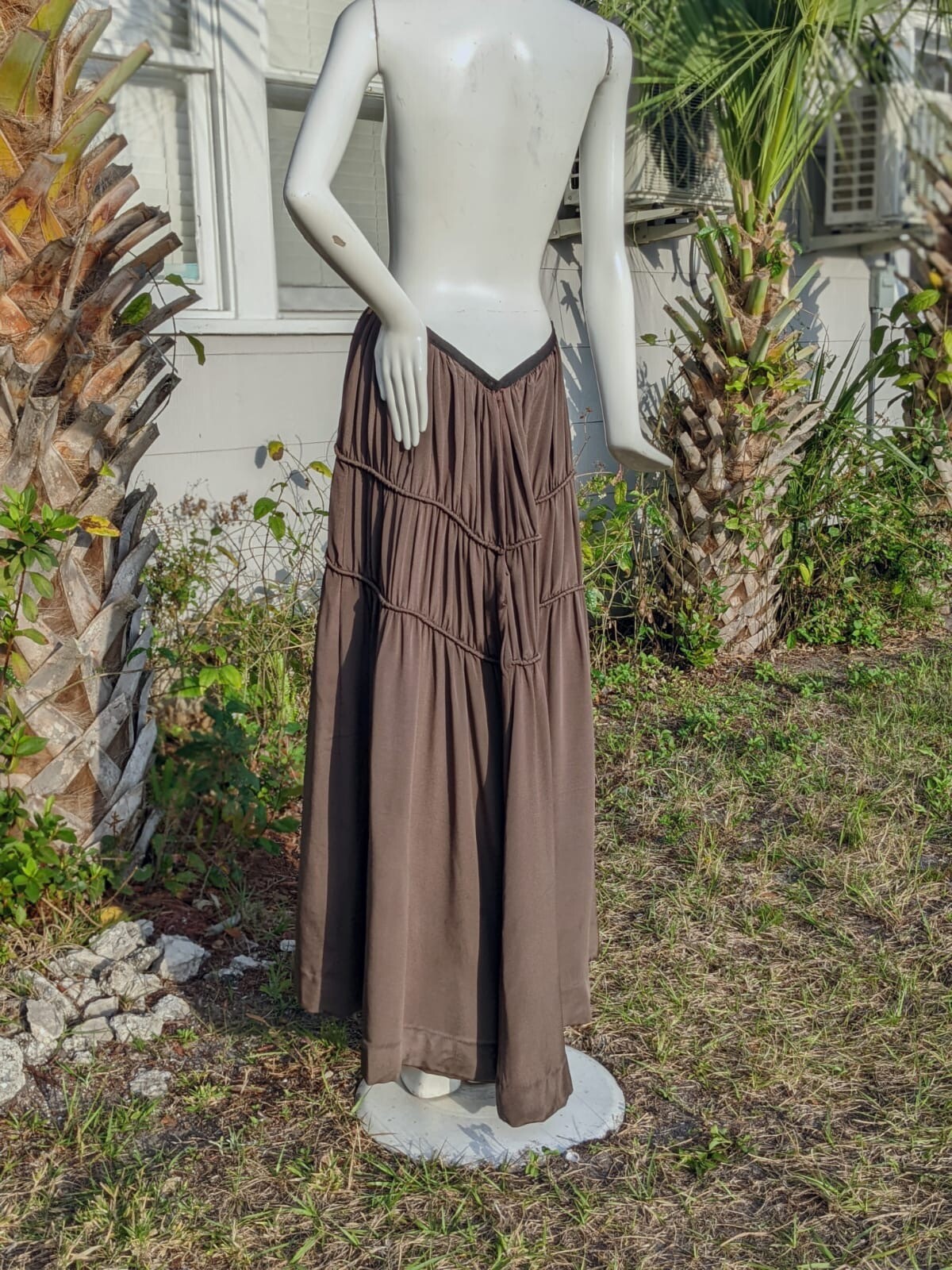 EDWARDIAN SILK CREPE SKIRT W PIPING 
