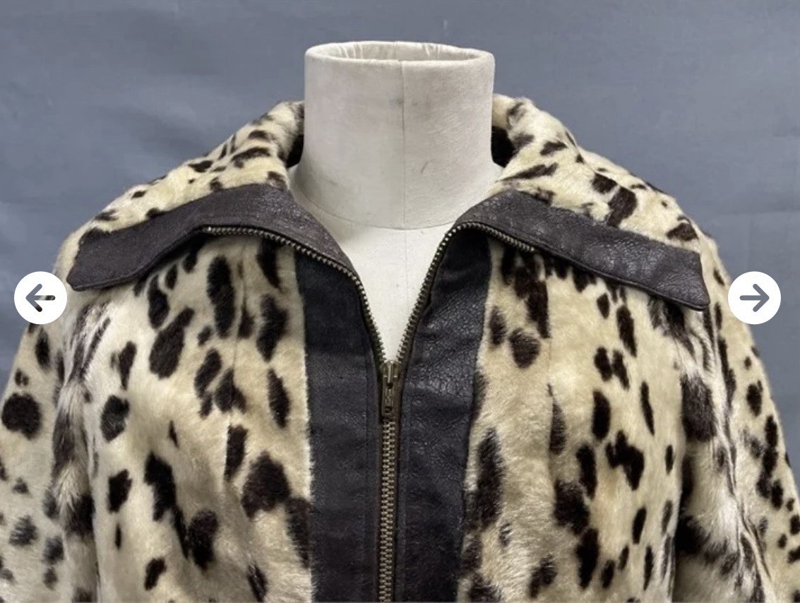 Vintage 1960s Faux Leopard Coat Safari Sportowne La France Swing Women’s Size 8