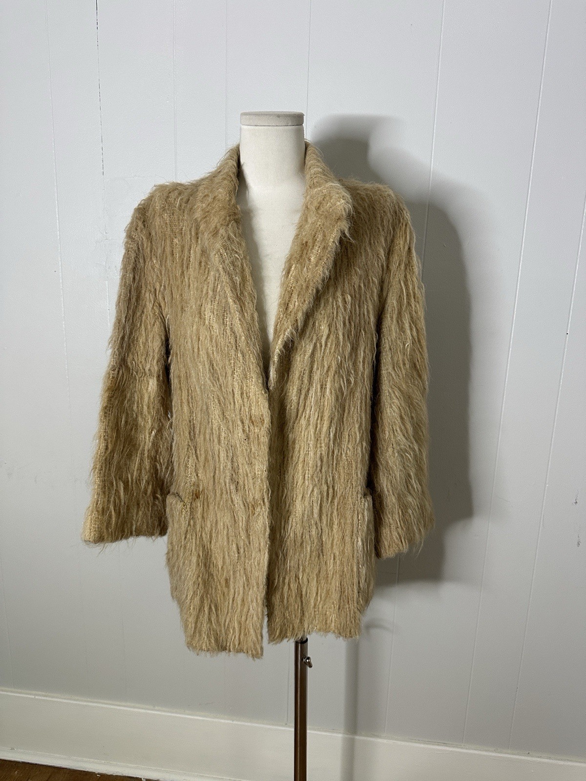 Vintage 1958 Shaggy Peruvian Woven Lama Fur Jacket