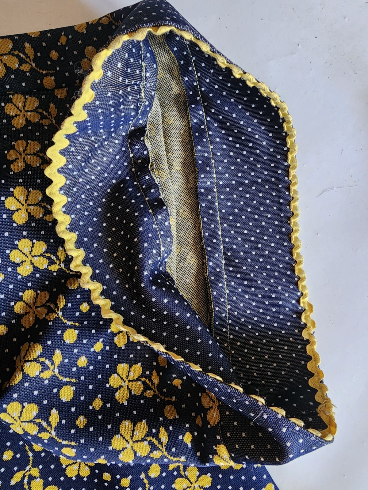 Vintage 70s Floral Jumpsuit Set Yellow Blue Wide Leg Outfit Women’s