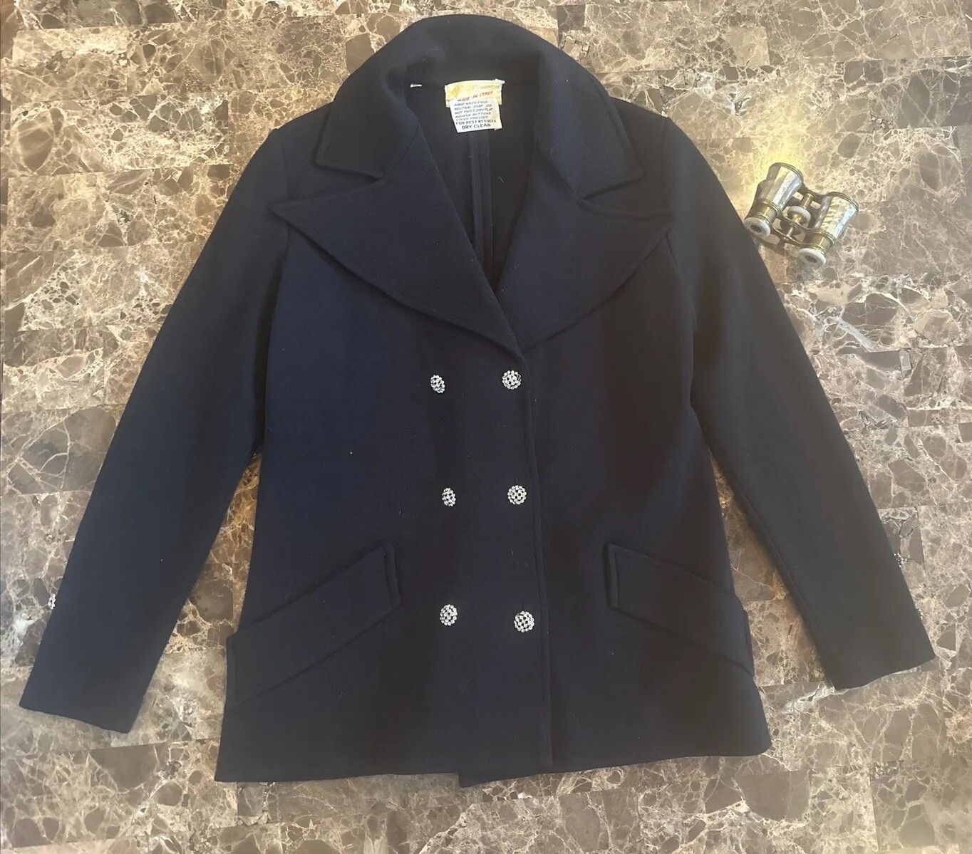 1950s 1960s CLASSY WINTER COAT Collar Vintage Wool Warm Jackie O Mod Prep Sz 10
