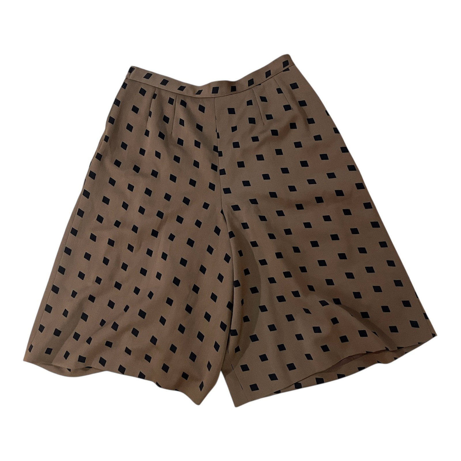 Giorgio Armani Vtg Wool Culottes Diamond Print Wide Leg Shorts IT 48 / Waist 30