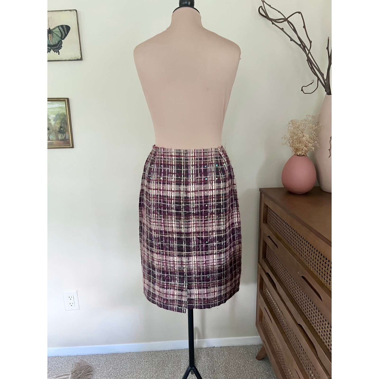 Vintage Y2K Focused By Shani Silk Plaid Skirt