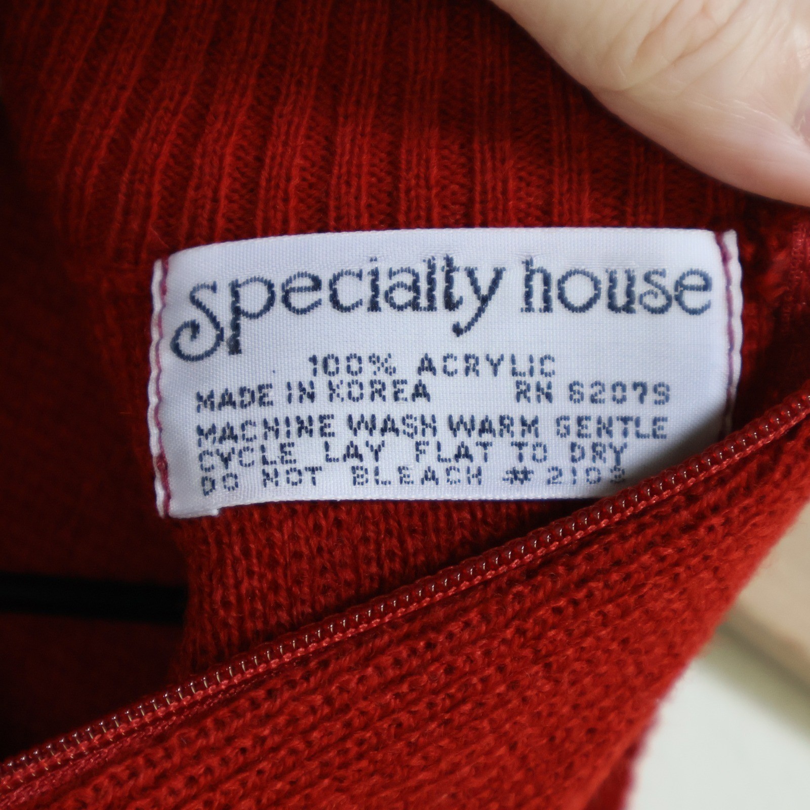 Vintage Specialty House Red Mock Neck Half Zip Sweater Vest XS Stretch Cropped