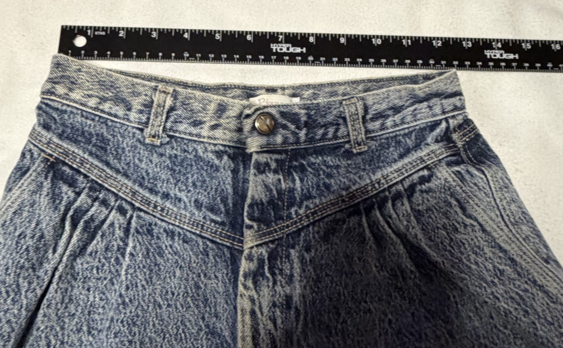 Vtg Pizzazz Acid Wash Jeans Womens 12 High Waist Mom Tapered Leg 80s 90s