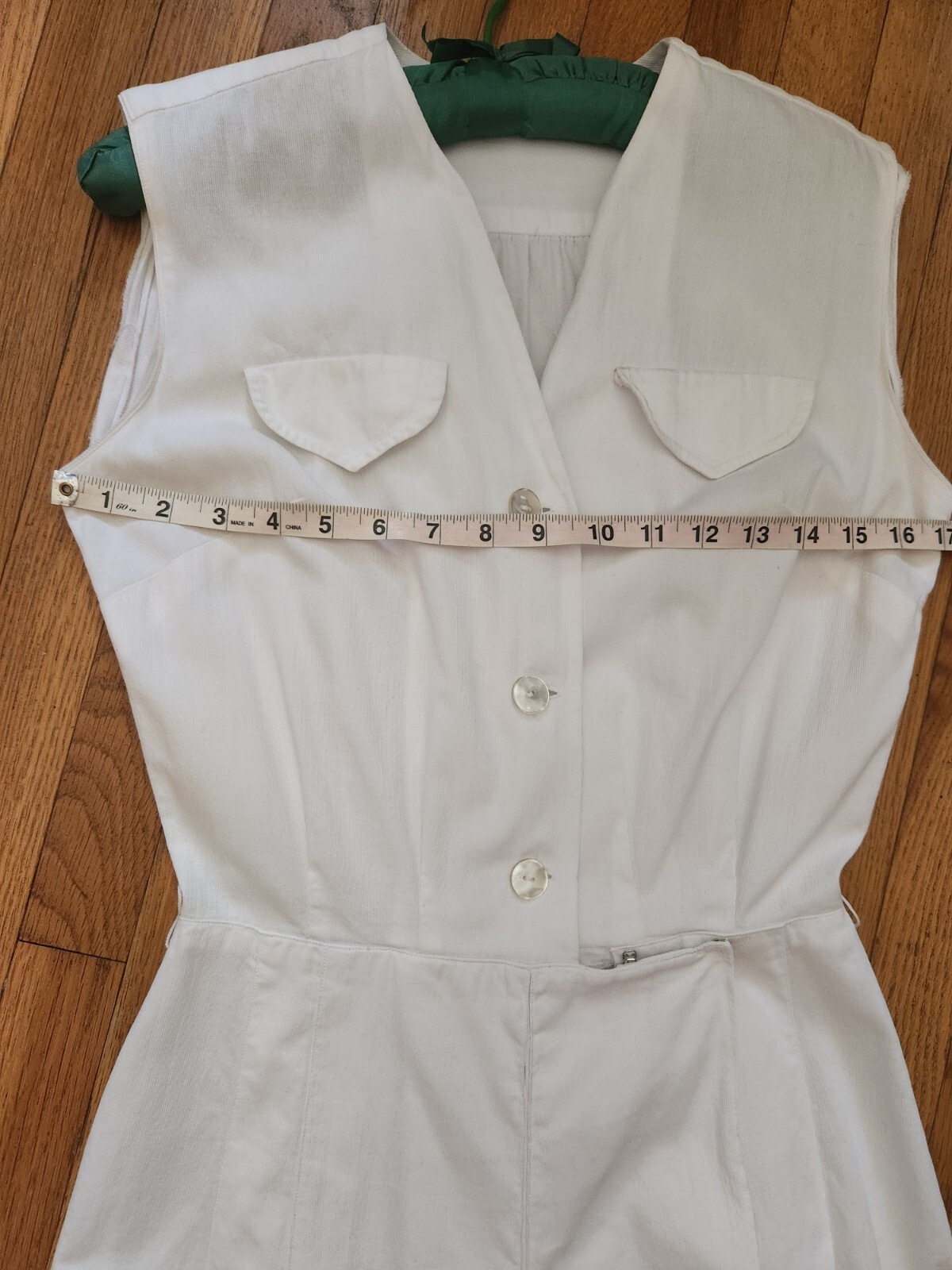 Vintage 1930s Playsuit White Cotton Jumpsuit Romper Beach 30s F.B. Horgan
