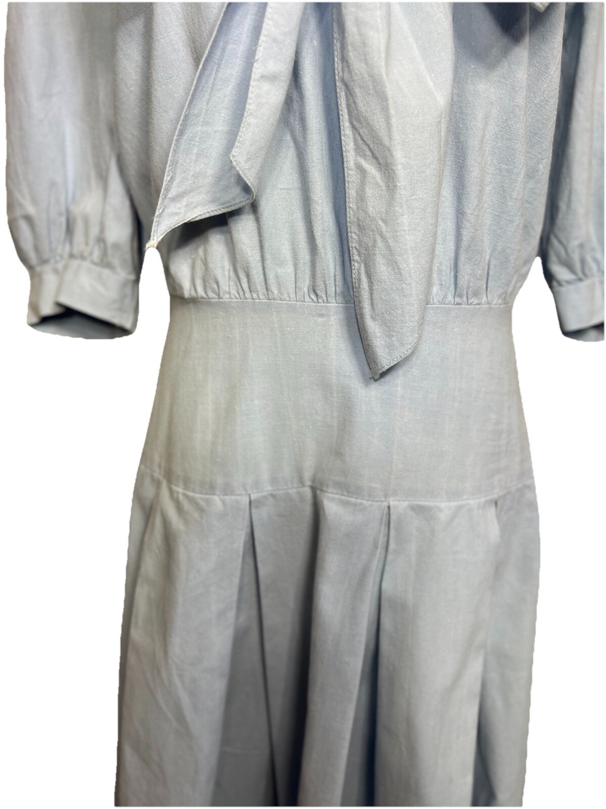 Vtg You Babes II Drop Waist 3/4 Sleeve Eyelet V Neck Prairie Fairy Dress 7