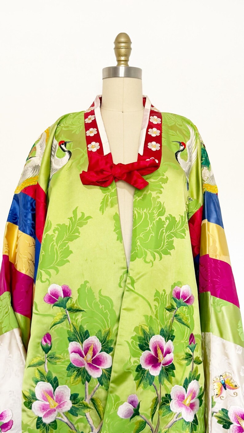 Vintage Korean Wedding Robe / Embroidered Robe / One Size