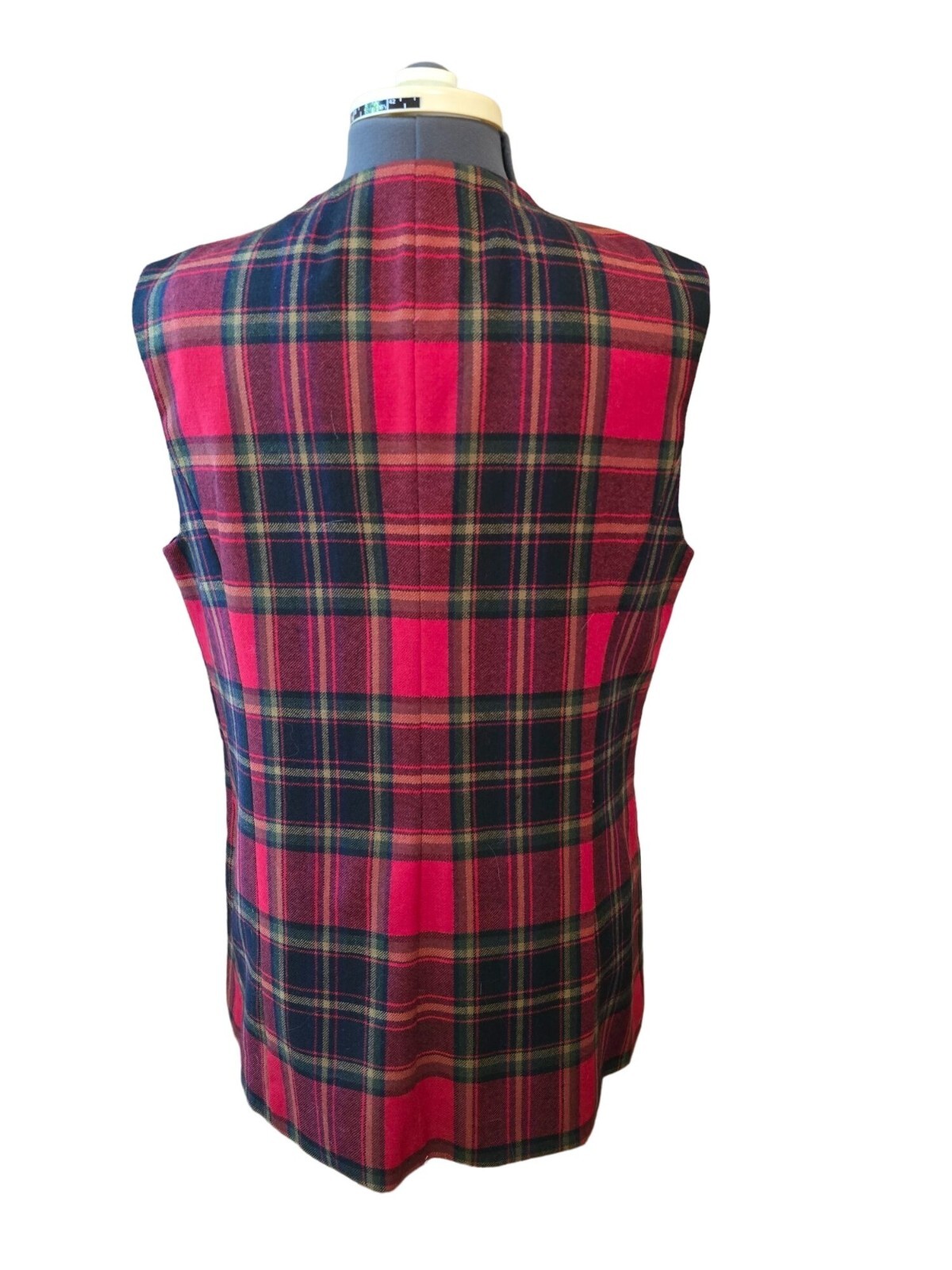Giorgio Sant Angelo Collectible Gold Plaid Wool Vest Large Made In Bulgaria