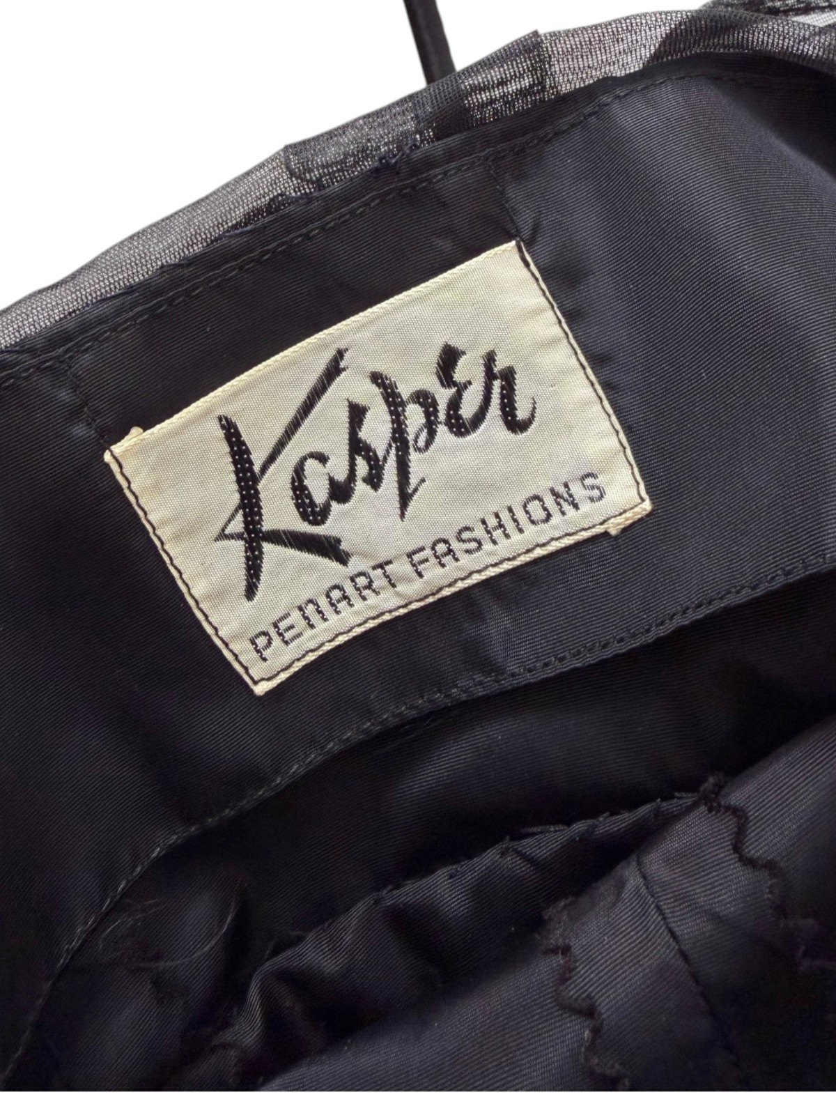 Vintage 50s Kasper Penart Rare Illusion Mesh Tiered Fit Flare Cocktail Dress