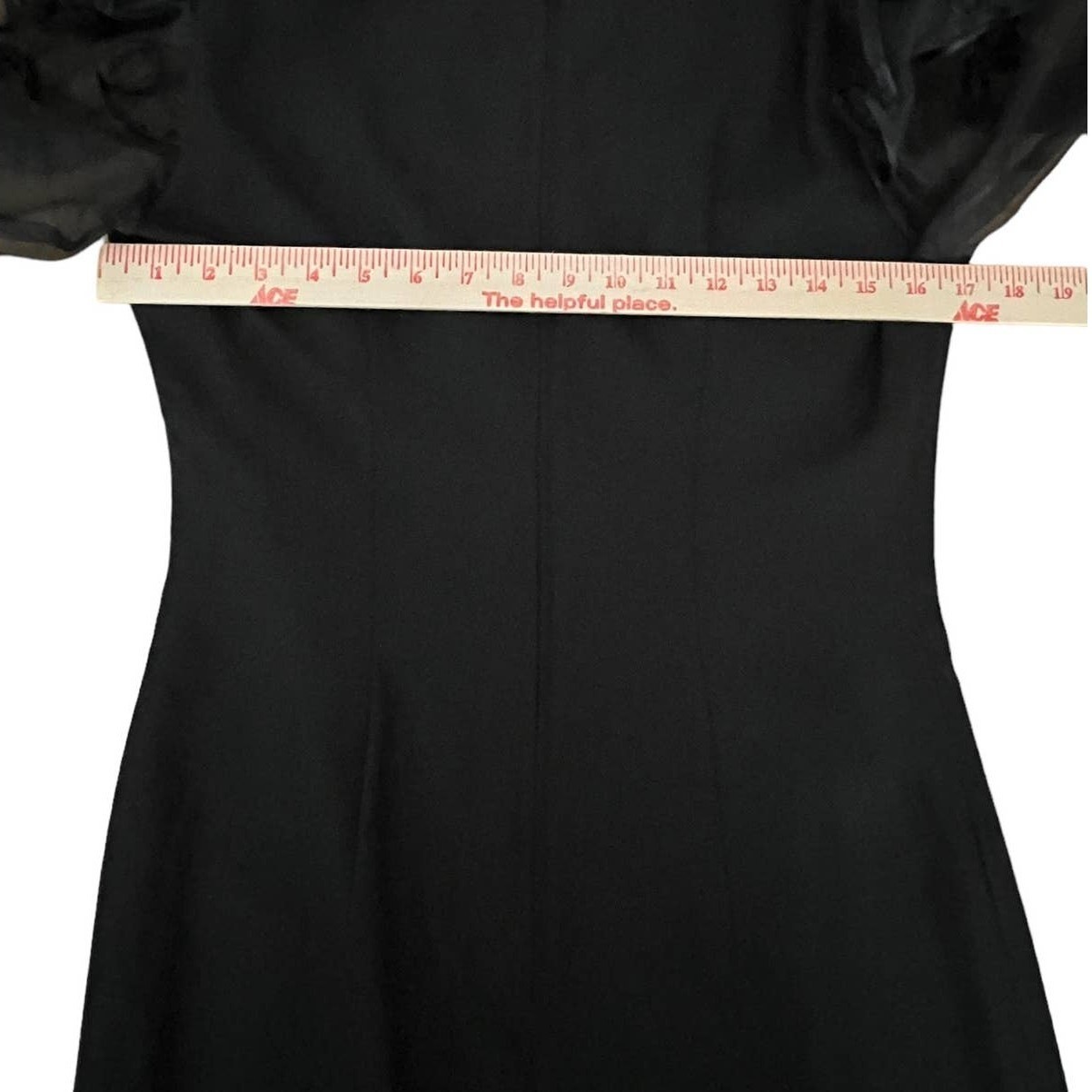 VTG Maya Jornot Michael Marcella Dress Womens 8 Black Sheer Floral Sleeve Glam