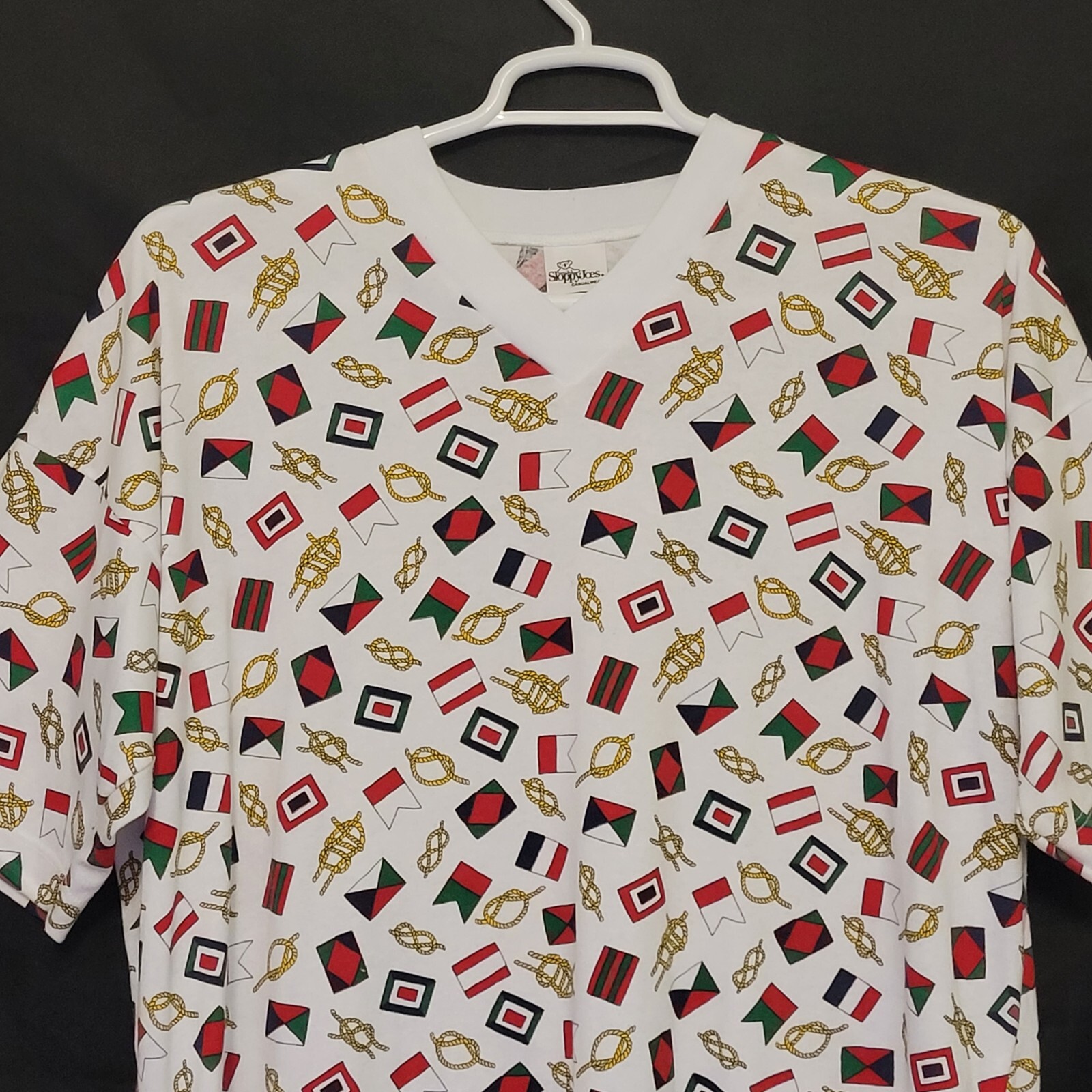 Vintage Sloppy Joes Casualwear Wmn’s Nautical Flags & Ropes Print OS Pullover