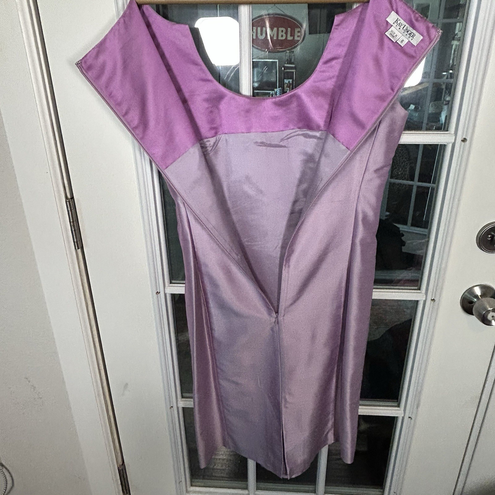 Lillie Rubin X Kay Unger Vintage 1990s 100% Silk Lavender Beaded Dress Jacket 6
