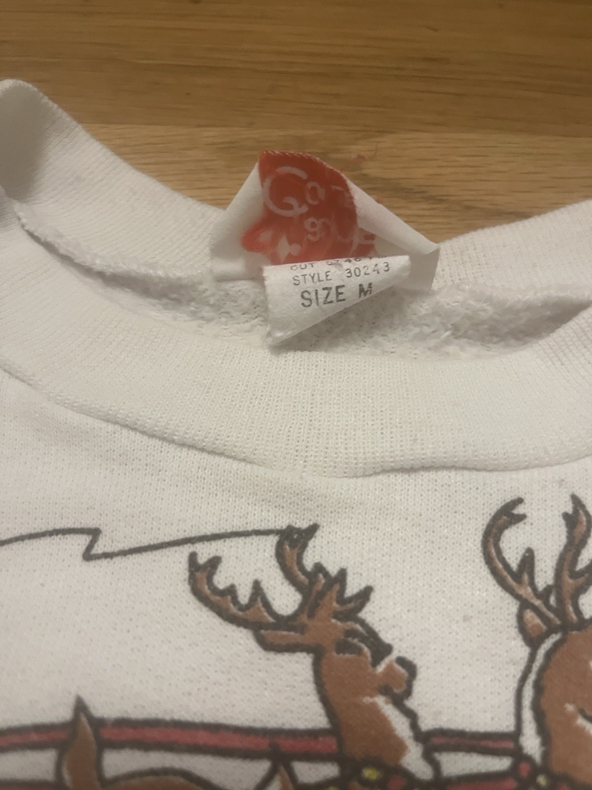 Jane Colby Vintage 1980s Christmas Crewneck Pullover Puffy Paint Holiday Cottage