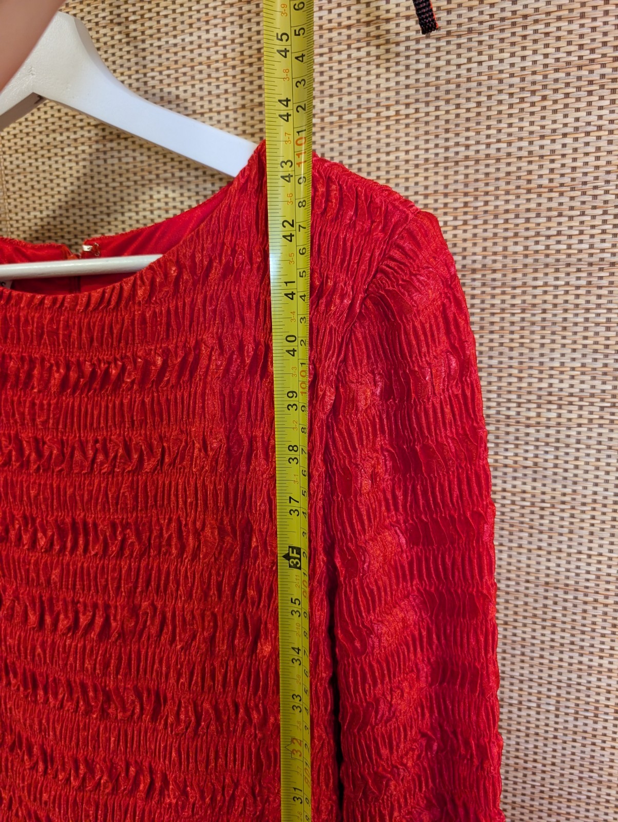 Vintage Morton Myles For The Warrens Size 12 Red Dress Drop Waist Rosette USA