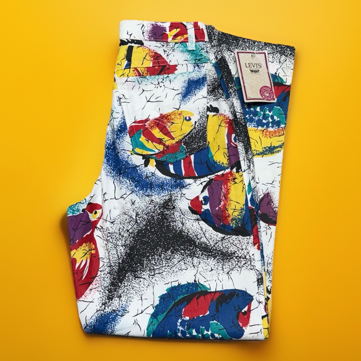 Vintage 80s Levi’s Juniors Art Pants Fish Rare Brand New W Tags 1985 Size 7