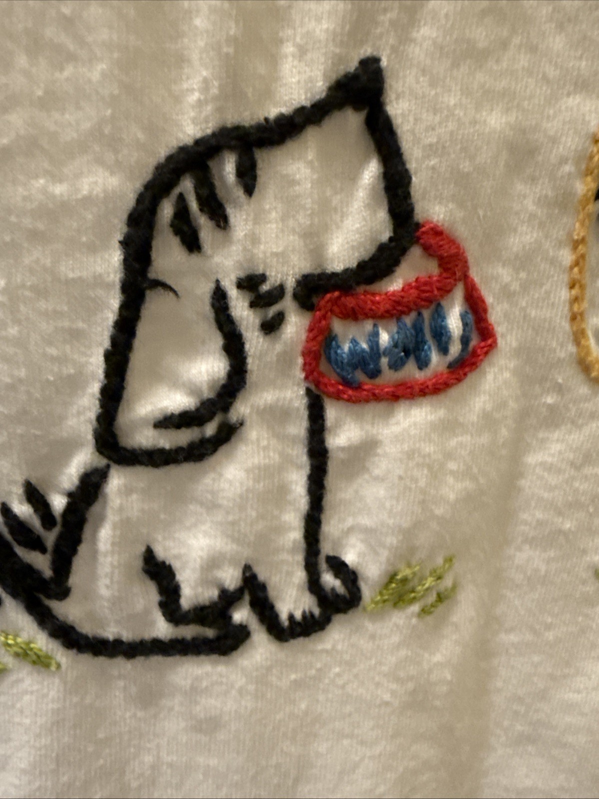 VTG 90s Swan Magic Hand Embroidered Shirt Sz Small Dog Party