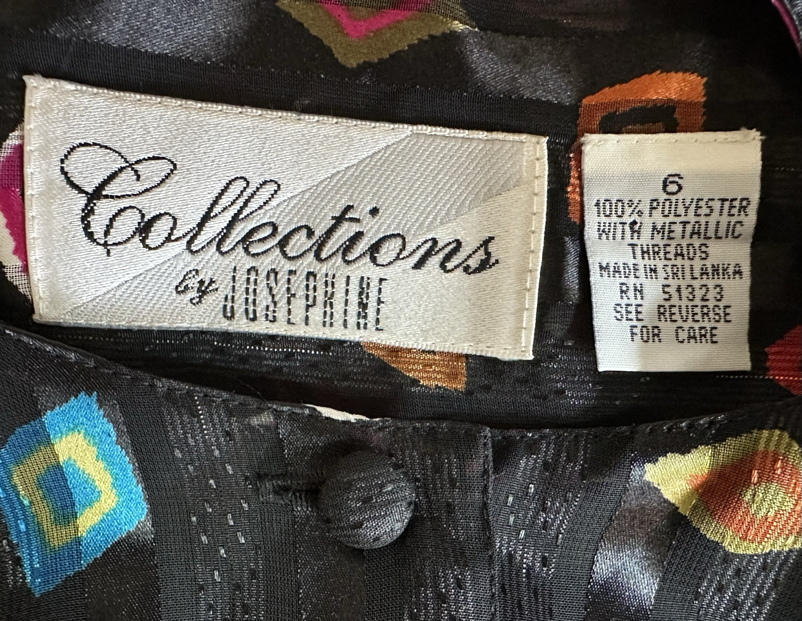 Vintage 80’s 90’s Y2K NWT Collections by Josephine Diamond Print Blouse Top 6