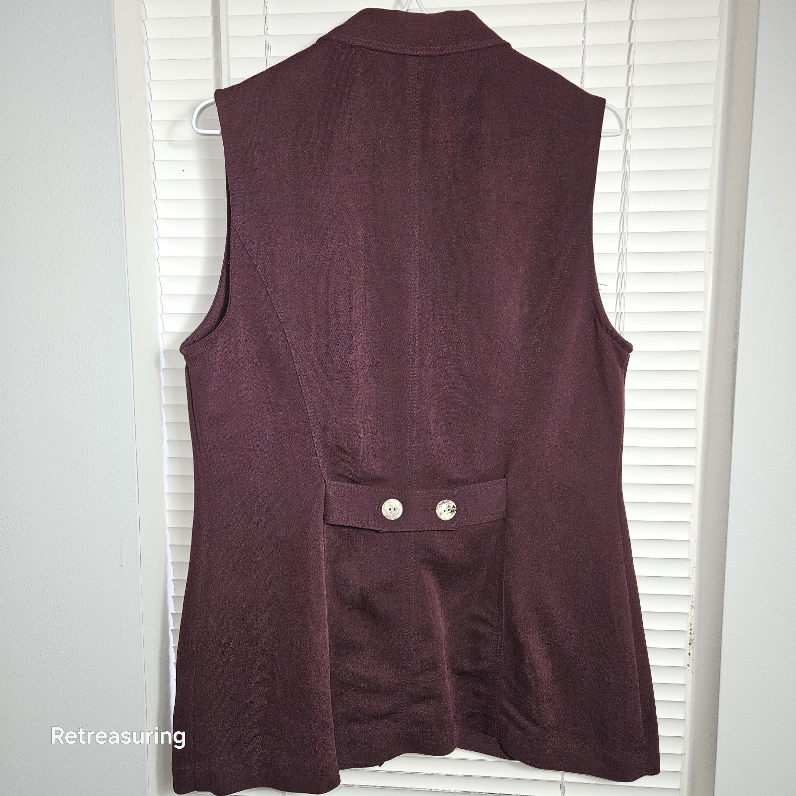Vintage 1980’s Carol Anderson Petites Women’s 8 Maroon Tunic Vest Made in U.S.A.
