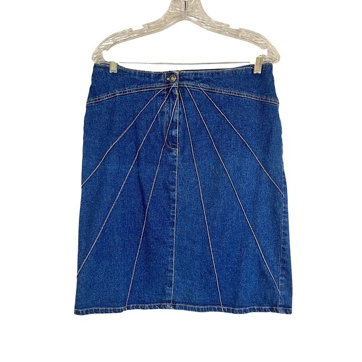 Retro Denim Jean Skirt 10 Boho Indie Festival Western Cowgirl Country Concert