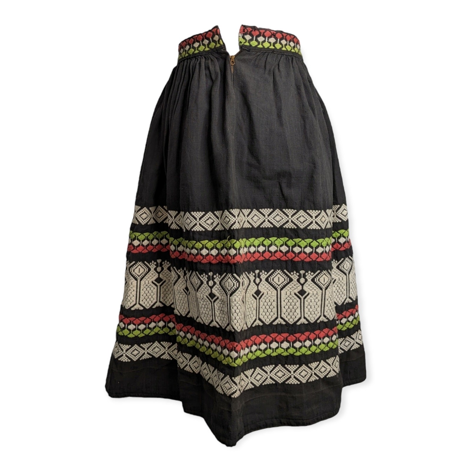 Vintage Midcentury Mexican Full A-Line Woven Skirt XS