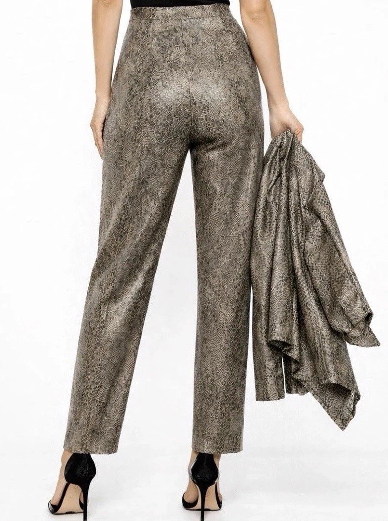 Y2K Harve Benard Snakeskin High Waist Pant Set 2pc XS/S Cocktail Party Night Out