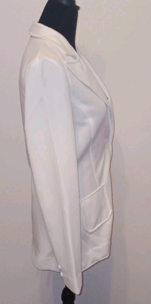 VTG Equestrian Cut White Blazer Kingsley Riding Jacket Disco Club Coat 12 1970s