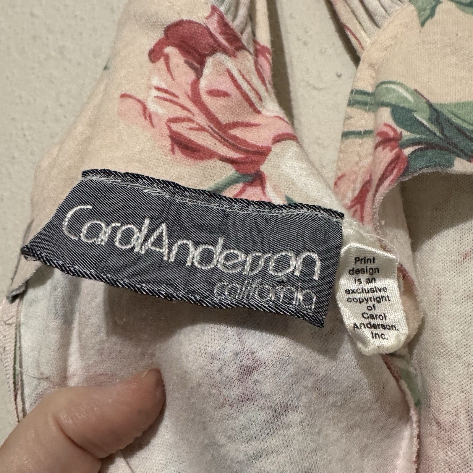 Vintage Carol Anderson California Floral Dress size Medium cottage romantic pink