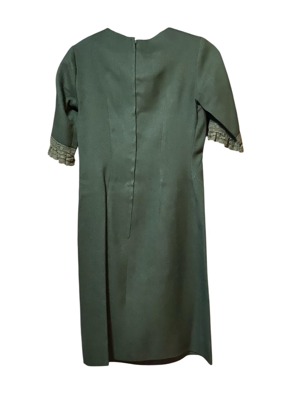 Vintage 1950s Green Rayon Dress Helen Whiting XS