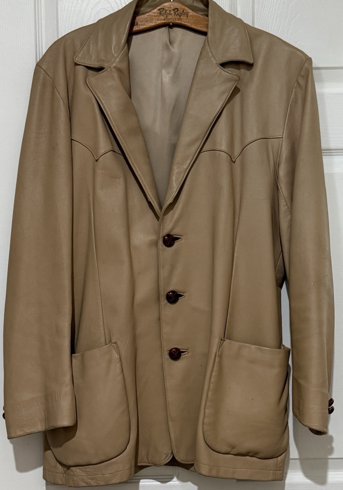 Vtg 60s Chris Line Originals Simple Deerskin Tan Leather Jacket